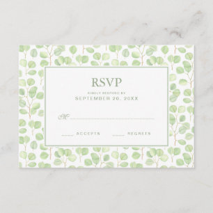 Silver Dollar Eucalyptus & Branches - Wedding RSVP Card
