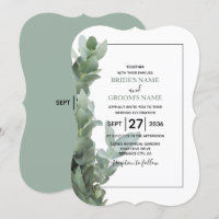 Silver Dollar Eucalyptus Wedding Invitations