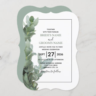 Silver Dollar Eucalyptus Wedding Invitations