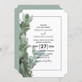 Silver Dollar Eucalyptus Wedding Invitations
