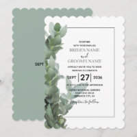 Silver Dollar Eucalyptus Wedding Invitations