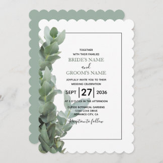 Silver Dollar Eucalyptus Wedding Invitations