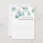 Silver Dollar Eucalyptus Wedding Marriage Advice Card<br><div class="desc">This pretty,  earthy design features an image of delicate silver dollar eucalyptus branches and was created to coordinate with our Silver Dollar Eucalyptus Wedding Stationery Suite.</div>