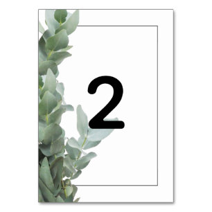 Silver Dollar Eucalyptus Wedding Table Number
