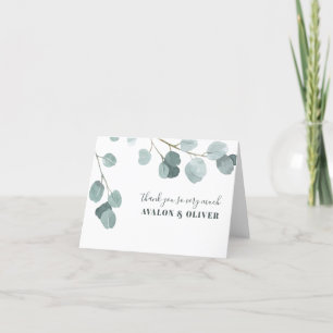 Silver Dollar Eucalyptus Wedding Thank You Card
