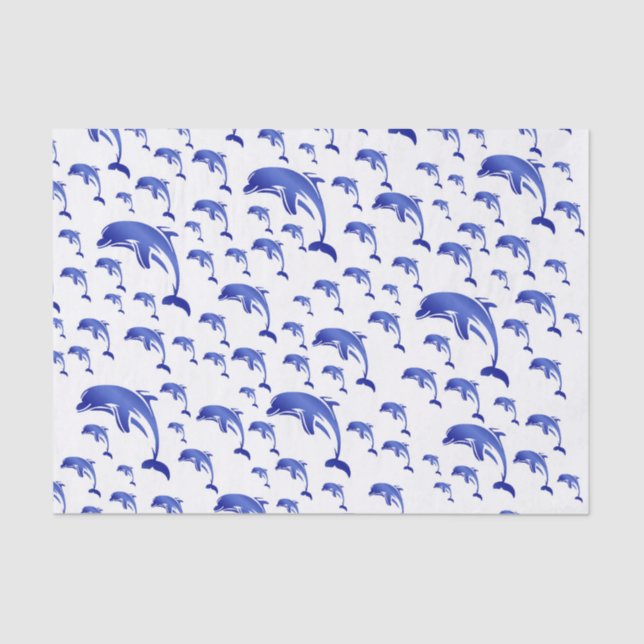 silver,dolphin, fish, nature, aquatic, design, tissue paper (Front)