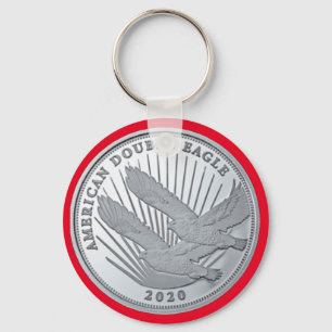 SILVER DOUBLE EAGLE COIN KEY RING