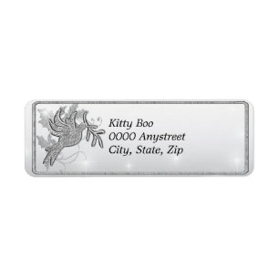 Silver Dove Return Address Label