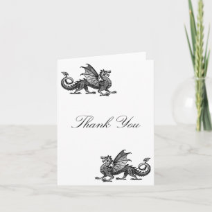 Silver Dragon Thank You Card