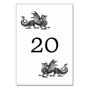 Silver Dragon Wedding Table Card