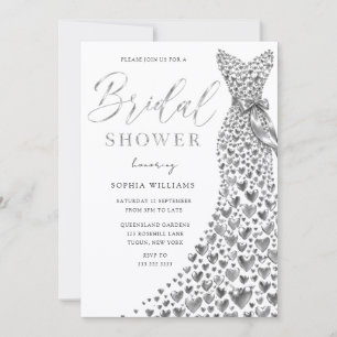 Silver Dress Bridal Shower Digital Or Print Invitation