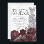 Silver Dress Burgundy Roses 30th Birthday Party Invitation<br><div class="desc">Silver Dress Burgundy Roses 30th Birthday Party Invitation

See matching collection in Niche and Nest Store

Many thanks</div>