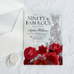 Silver Dress Gown Red Roses 90th Birthday Party Acrylic Invitations<br><div class="desc">Silver Dress Gown Red Roses 90th Birthday Party invitation
See matching collection in Niche and Nest Store

Many thanks</div>