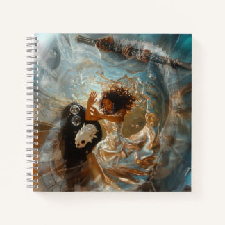 Silver Dress Priestess Occult Dark Witchy AI Art Notebook