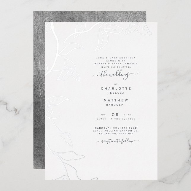 Silver Dripping Ivy Wedding (Front/Back)