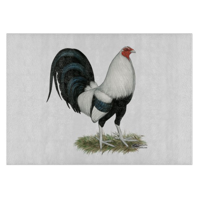 Silver Duckwing Gamecock Cutting Board (Front)