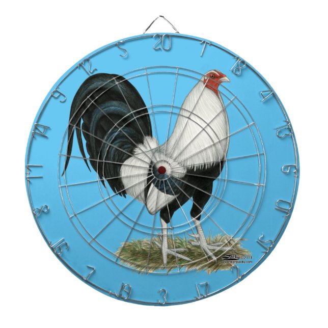 Silver Duckwing Gamecock Dartboard (Front)