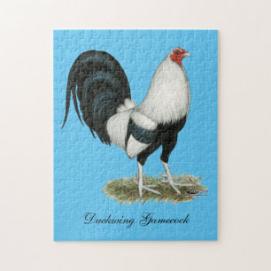 Silver Duckwing Gamecock Jigsaw Puzzle