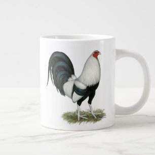Silver Duckwing Gamecock Large Coffee Mug
