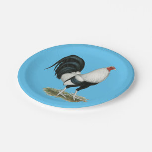 Silver Duckwing Gamecock Paper Plate