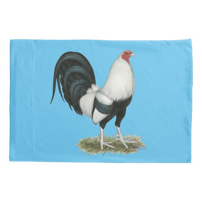 Silver Duckwing Gamecock Pillowcase (Back)