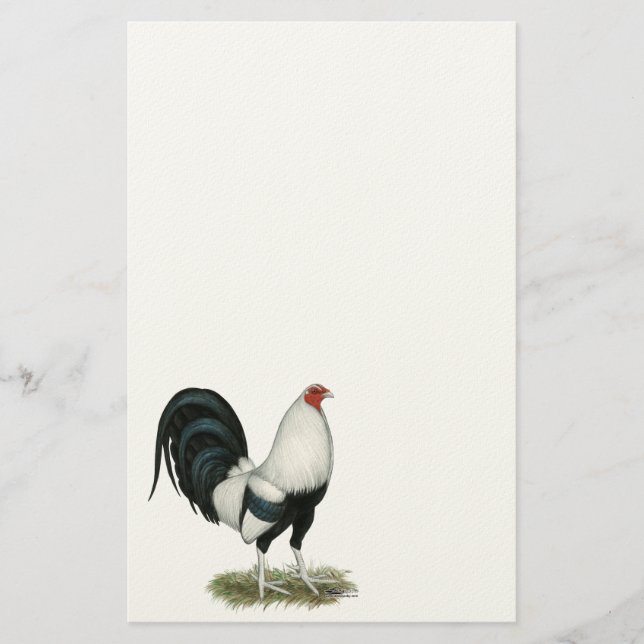 Silver Duckwing Gamecock Stationery (Front)