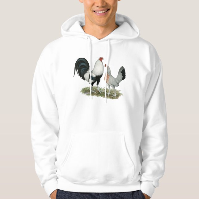 Silver Duckwing Gamefowl Hoodie (Front)