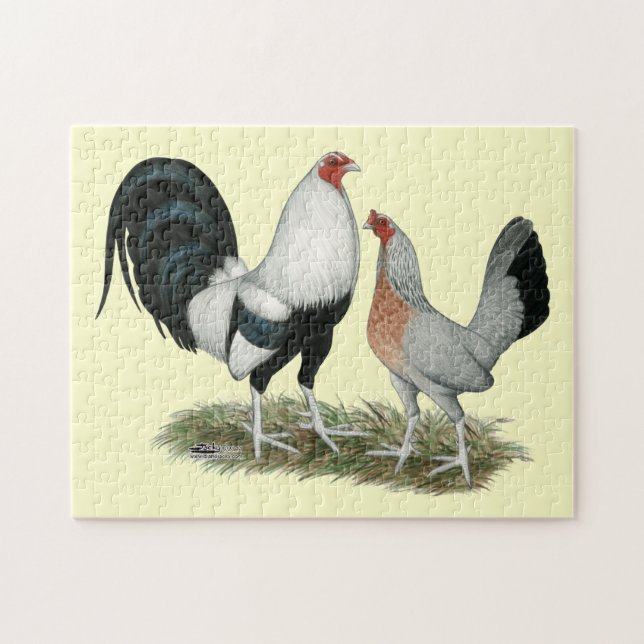 Silver Duckwing Gamefowl Jigsaw Puzzle (Horizontal)