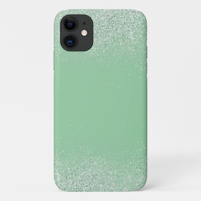Silver Dust and Green Phone Case (Back)