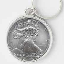 Silver Eagle Coin Design Keyring
