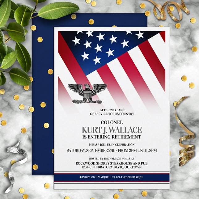 Silver Eagle Military Retirement Party Invitation (Creator Uploaded)