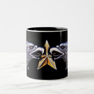 Silver Eagles with Gold Star Ceramic Mug