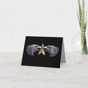 Silver Eagles with Gold Star Note Card