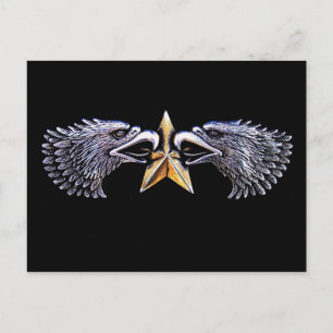 Silver Eagles with Gold Star Postcard