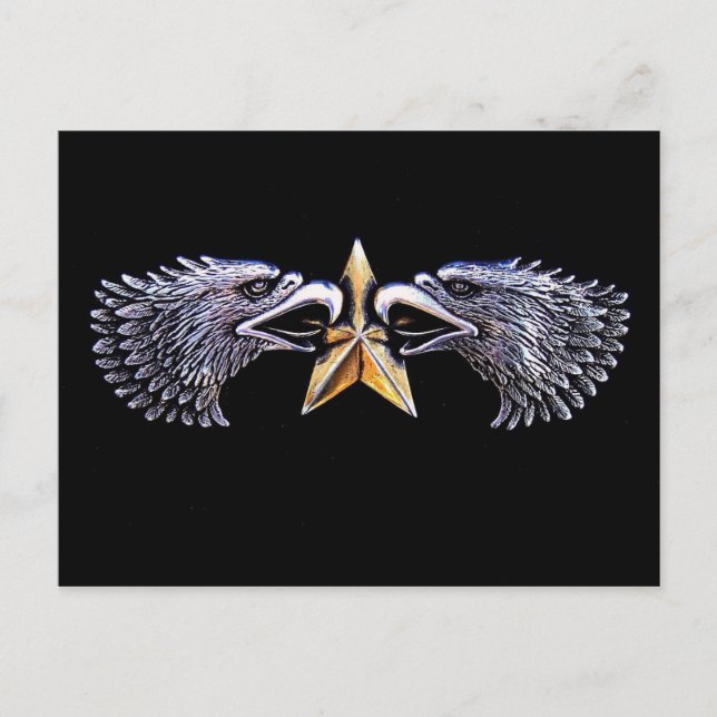 Silver Eagles with Gold Star Postcard (Front)