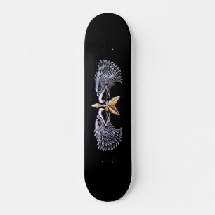 Silver Eagles with Gold Star Skateboard Deck