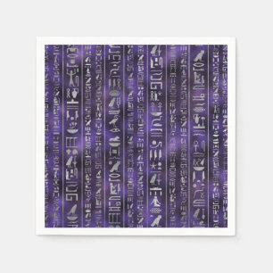 Silver Egyptian hieroglyphics pattern Napkin