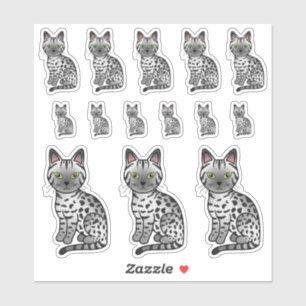 Silver Egyptian Mau Cute Cartoon Cats