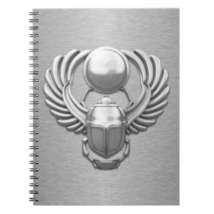 Silver Egyptian Scarab Notebook