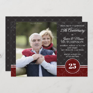 Silver Elegance 25th Wedding Anniversary Invite
