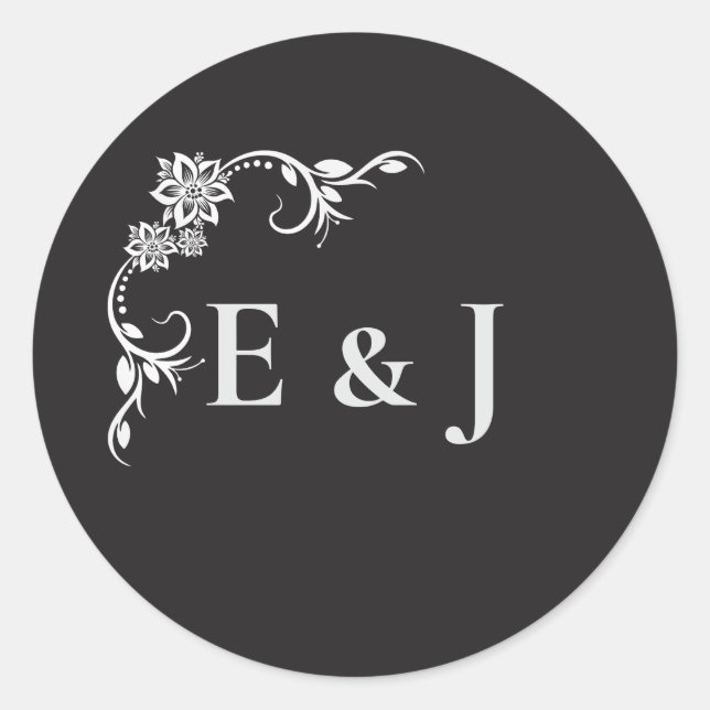 Silver Elegance Collection Wedding Round Sticker (Front)