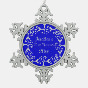 Silver Elegance First Christmas Snowflake Ornament