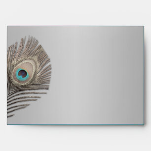 Silver Elegance Peacock Envelope