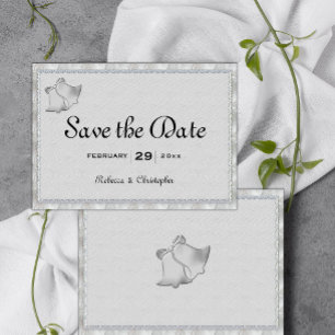 Silver Elegance Wedding Bells Save The Date