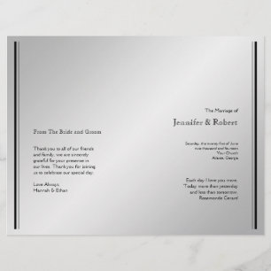 Silver Elegance Wedding Program
