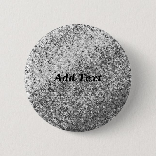 Silver Elegant Blank Template Add Text 6 Cm Round Badge (Front)