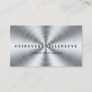 Silver elegant business card for wedding planning