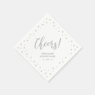 Silver Elegant Classic Cheers All Occasions Party Napkin