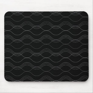 Silver, elegant, cool, modern, simple wavy pattern mouse pad