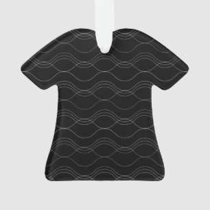 Silver, elegant, cool, modern, simple wavy pattern ornament